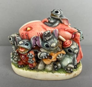 Limited Edition Harmony Kingdom Disney A Stitch in Time Lidded Dish