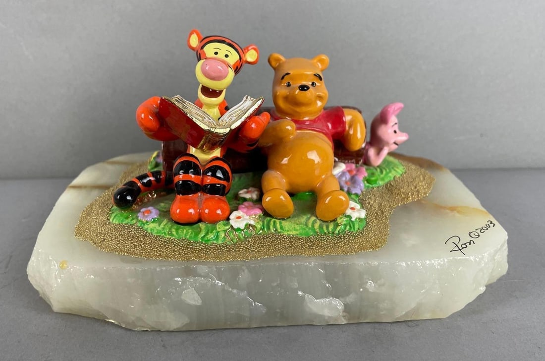 2003 Limited Edition Ron Lee Signed Disney Winnie the Pooh and Friends Figurine: Limited number 315/1200, inscribed to Tyler, stone base, measures 3 1/2 x 6 1/2 x 4 inches