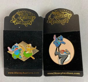 Group of 2 Disney Auction Lion King Stitch Enamel Pins