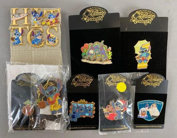 Group of 12 Disney Stitch Enamel Pins and More
