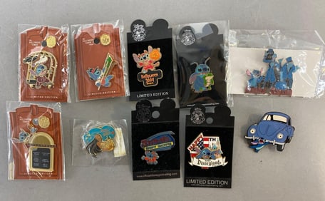 Group of 10 Disney Enamel Pins