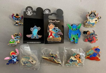 Group of 12 Disney Stitch Enamel Pins
