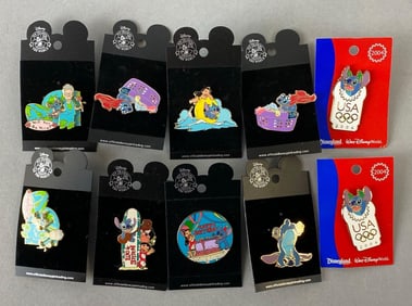 Group of 10 Disney Stitch Enamel Pins
