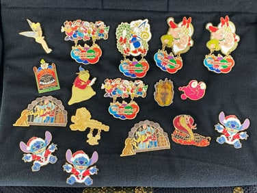 Group of 17 Disney Enamel Pins
