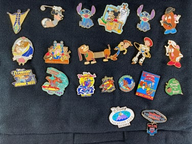 Group of 21 Disney Enamel Pins