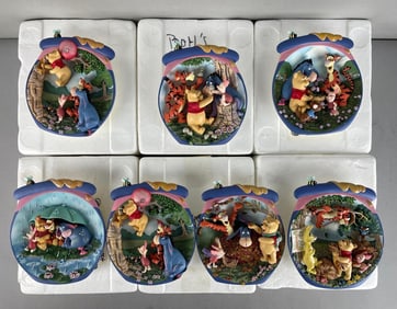 Group of Bradford Exchange Disney Pooh's Hunny Pot Adventures Plates