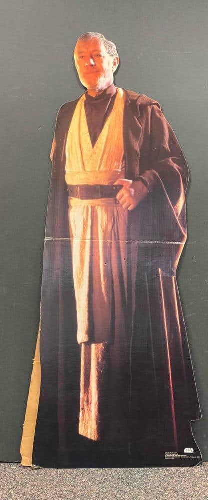 1996 Star Wars Obi-Wan Kenobi Cardboard Standup: Sharpie on head of Obi-Wan Kenobi, measures 72 x 28 inches