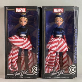 Group of 2 Madame Alexander Marvel Captain America Inspired Dolls