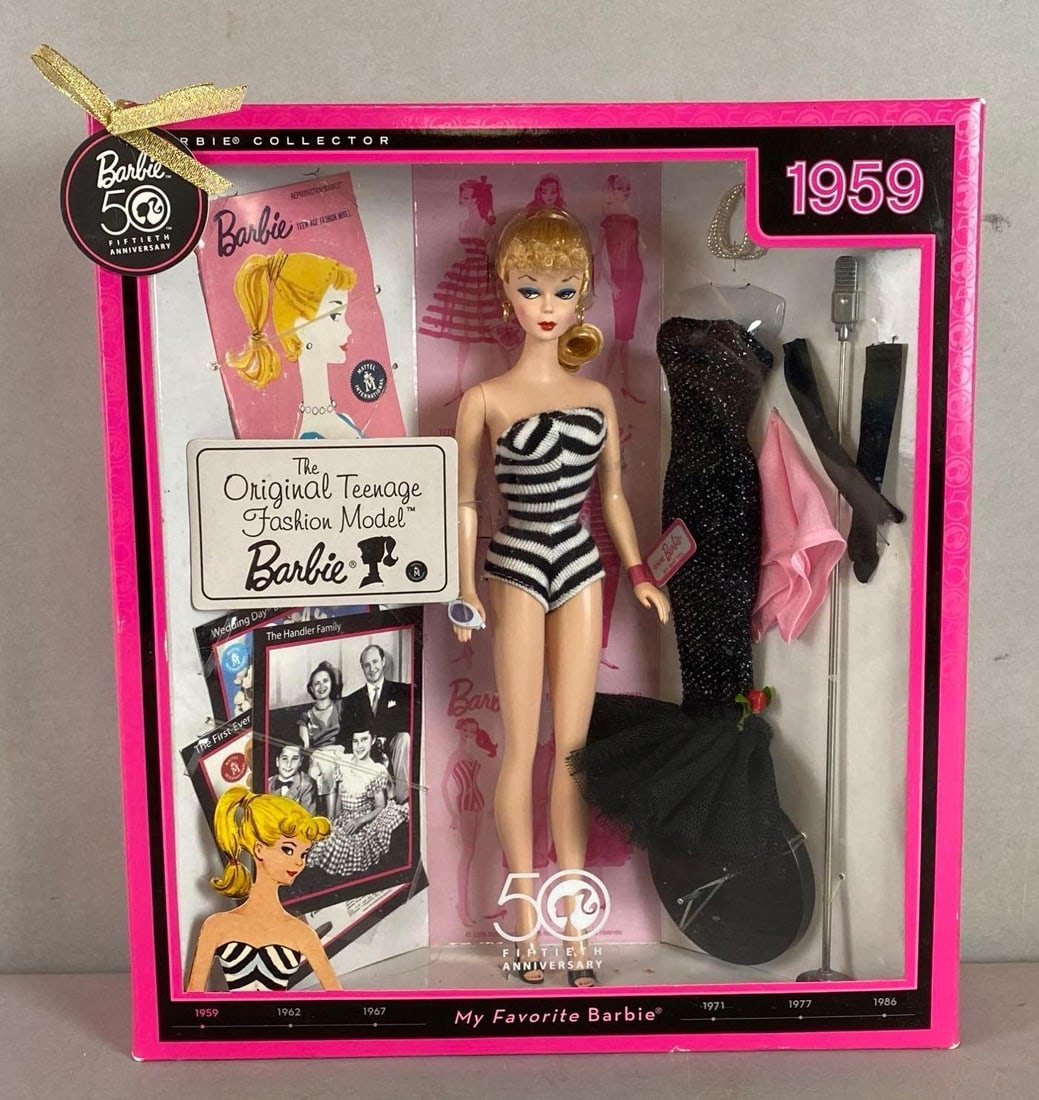 Mattel 50th Anniversary The Original Teenage Fashion Model Barbie: 2008 in original package. Box measures 13 x 11 1/2 x 3 inches.