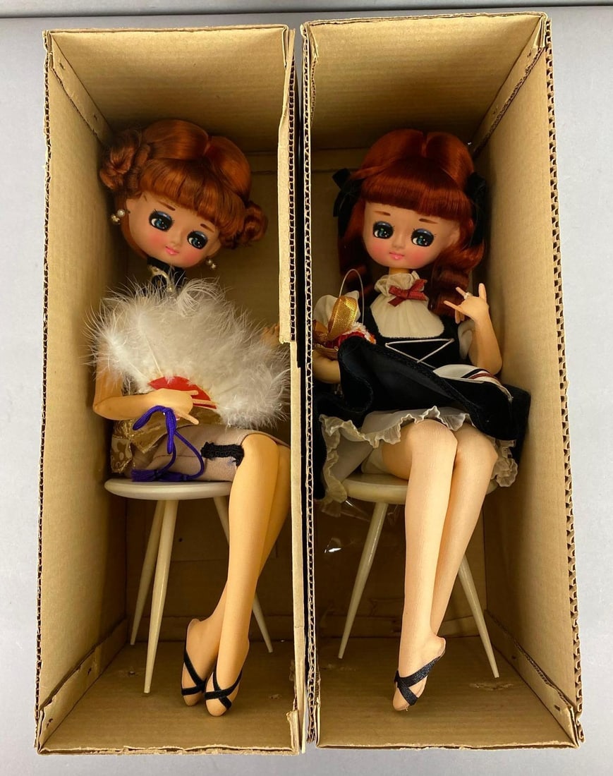 Group of 2 Voguemont Fashion Dolls: Style No. C82. In original boxes. Largest measures 16 1/2 x 6 x 7 1/2 inches.