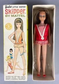 1963 Mattel Barbies Little Sister Skipper Brunette Fashion Doll with Box