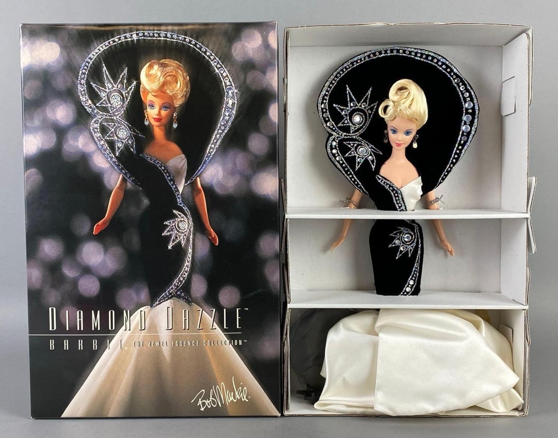 1996 Mattel Bob Mackie Diamond Dazzle Barbie Fashion Doll: In original box, The Jewel Essence Collection, Limited Edition, With COA, Box measures 14 x 9 x 3 inches.