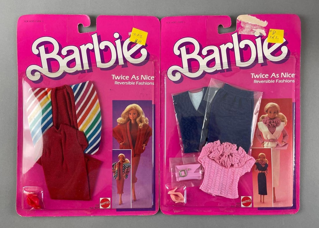 Group of 2 Mattel Barbie Fashion Doll Twice as Nice Clothing Sets: 1985 original packaging