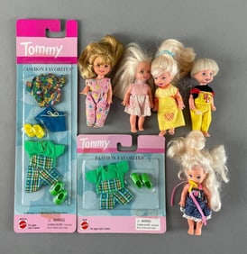Group of Mattel Kelly and Tommy Fashion Dolls and Clothes