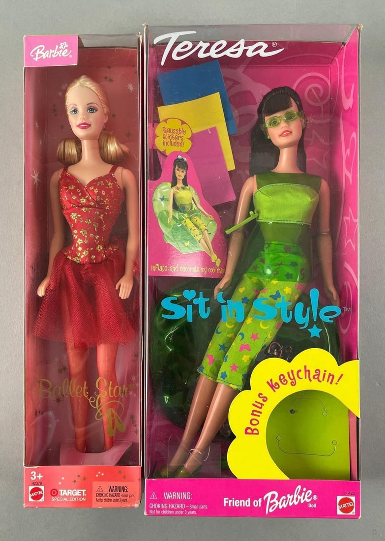Group of 2 Mattel Barbie Fashion Dolls: Includes 1999 sit n style Teresa, 2004 ballet star Barbie, original packaging