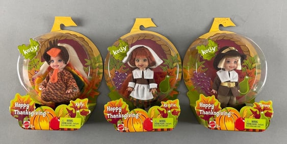 Group of 2004 Mattel Kelly Happy Thanksgiving Fashion Dolls