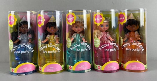 Group of Mattel Kelly Happy Birthday Tea Party Fashion Dolls