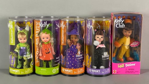 Group of 5 Mattel Kelly Halloween Party Fashion Dolls