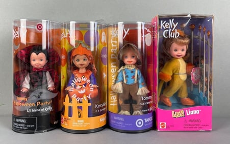 Group of 4 Mattel Kelly Halloween Party Fashion Dolls