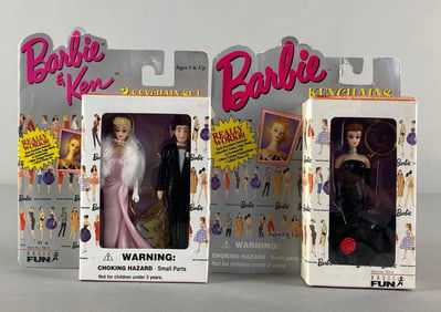 Group of 2 Mattel Barbie and Ken Keychain Sets