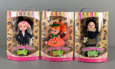 Group of 3 Mattel Kelly Halloween Party Fashion Dolls