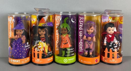 Group of 5 Mattel Kelly Halloween Party Fashion Dolls