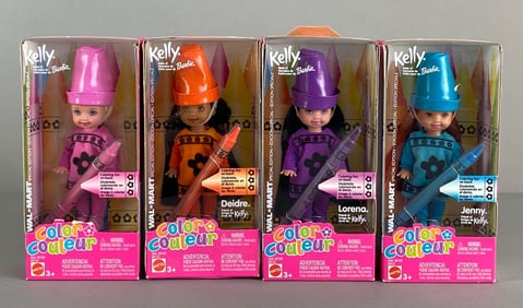 Group of 4 Mattel Kelly Color Fashion Dolls