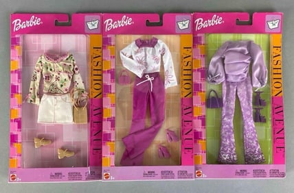 Group of 3 2002 Mattel Barbies Purse Line Fashion Avenue Outfitd