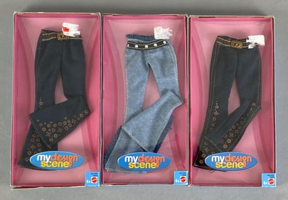 Group of 3 2005 Mattel My Design Scene Fashion Doll Jeans