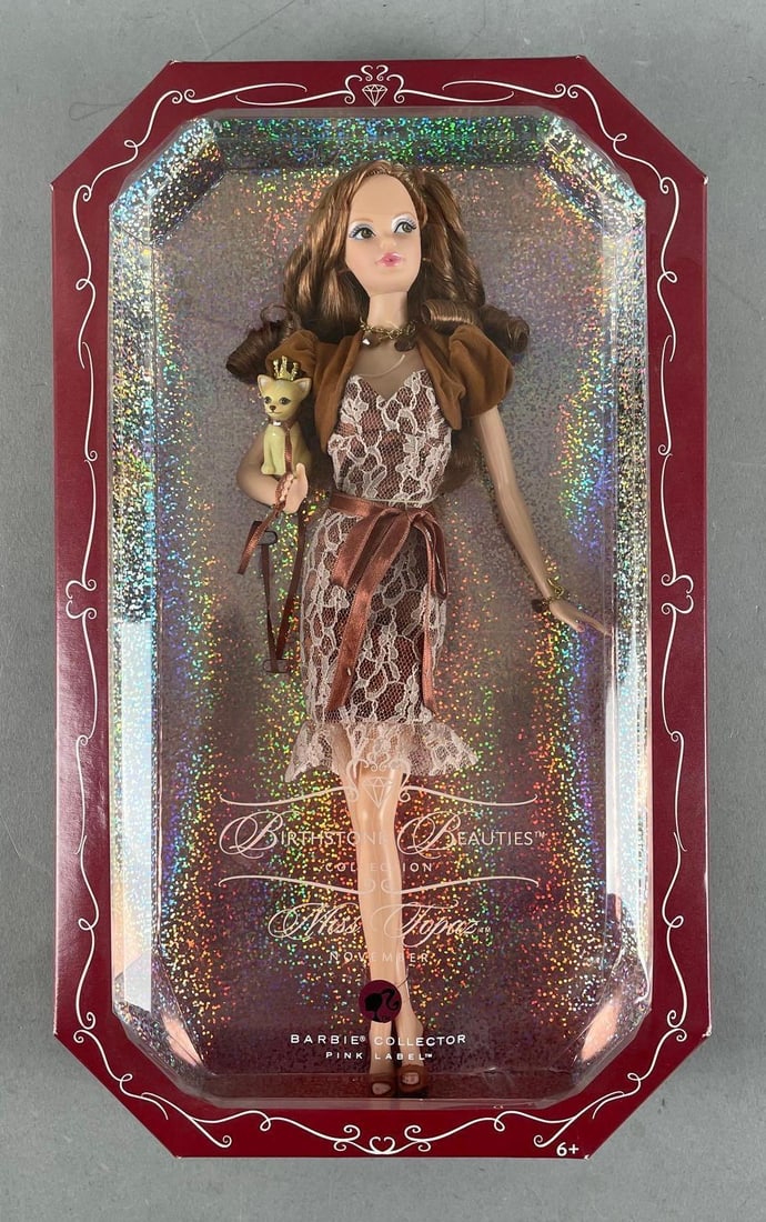 Mattel Barbie Birthstone Beauties Miss Topaz Fashion Doll: November, pink label original packaging