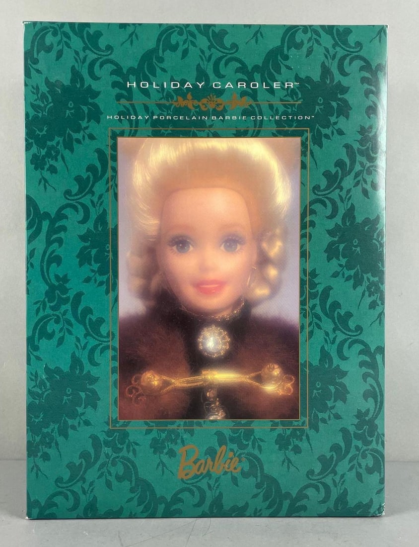 Mattel Barbie Porcelain Holiday Caroler Fashion Doll: Holiday porcelain collection, original packaging
