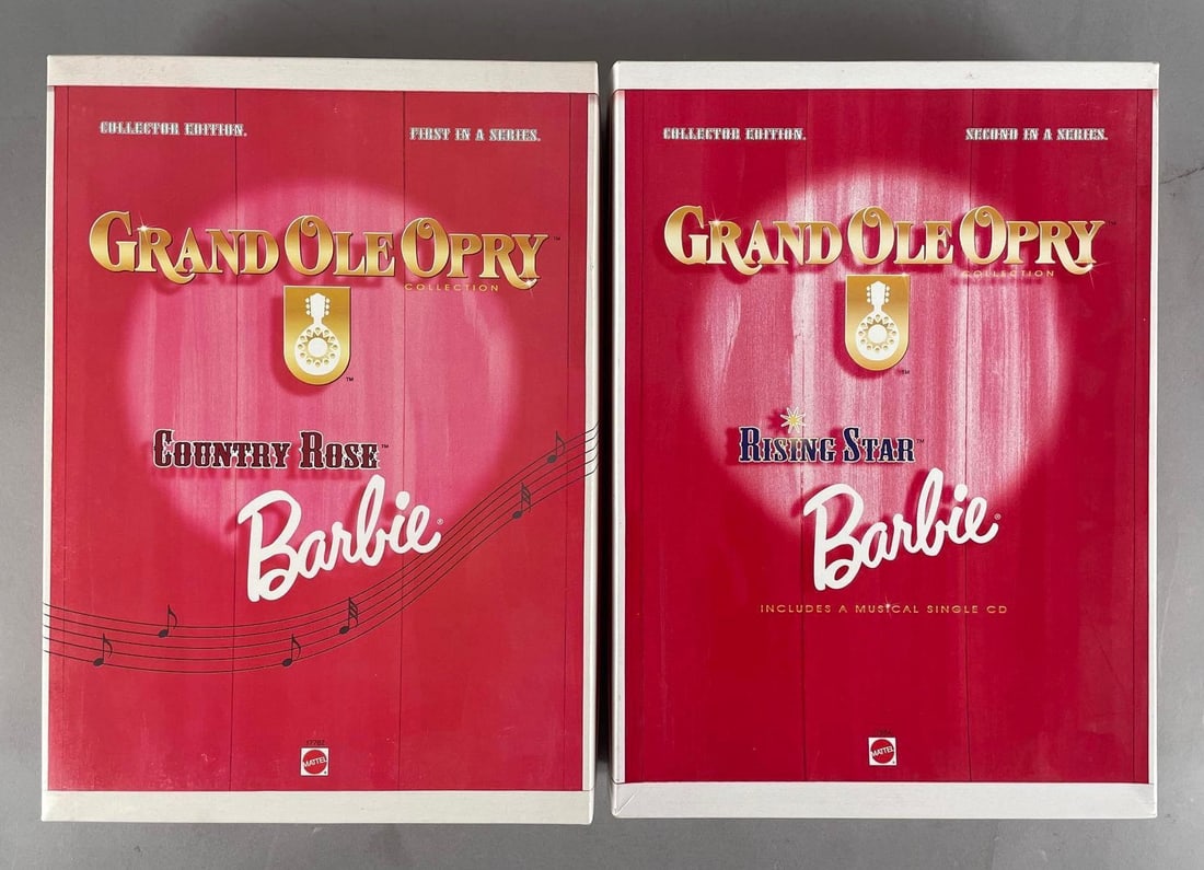 Group of 2 Collector Edition Mattel Grand Ole Opry Barbie Fashion Dolls: Includes 1997 country rose, 1998 rising star, original packaging