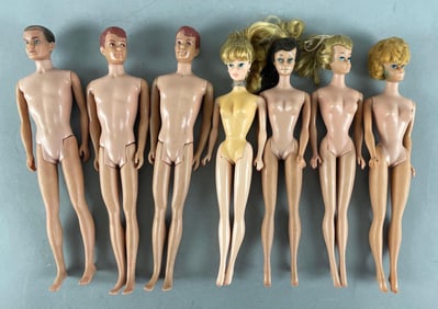 Group of Vintage Barbie and Ken Fashion Dolls