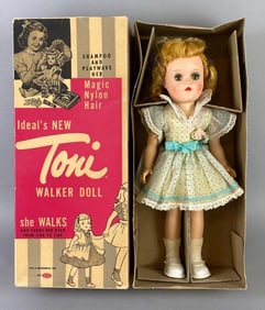 Vintage Ideal Toni P-90W Blonde Walker Doll with Original Box