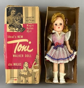 Vintage Ideal Toni P-90W Blonde Walker Doll with Original Box