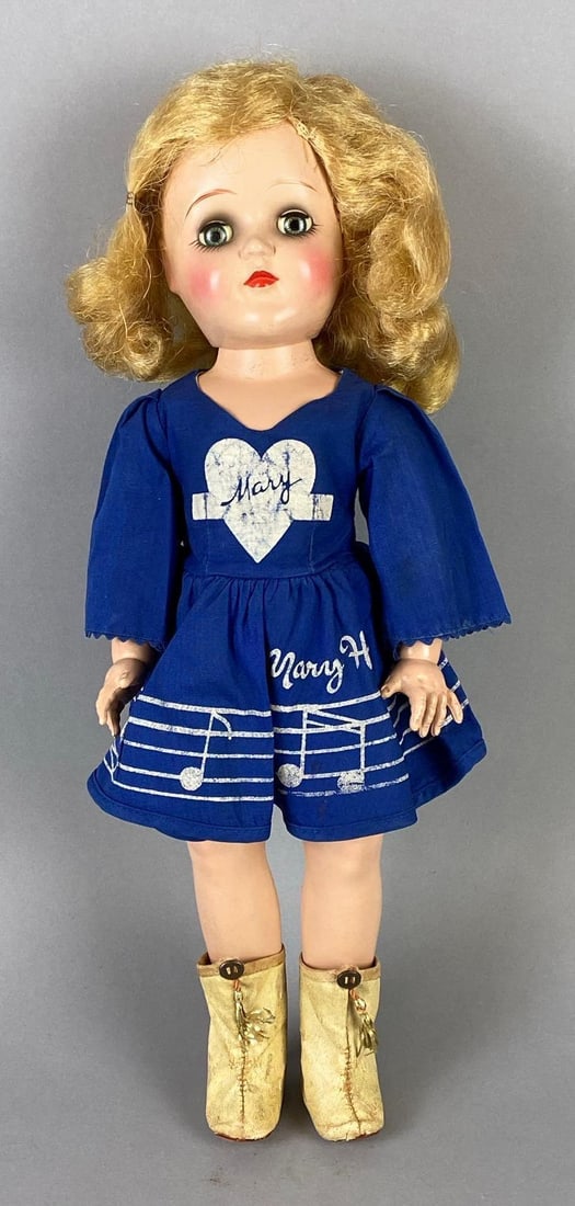 Vintage Ideal Mary Heartline P-91 Blonde Doll: Blue sleepy eyes, Doll measures 15 1/2 inches tall.