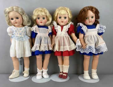 Group of 4 Vintage Ideal Toni P-91 Dolls