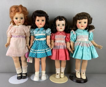 Group of 4 Vintage Ideal P-91 Toni Dolls