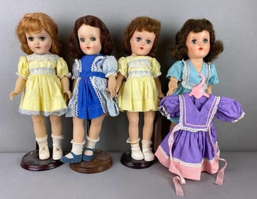 Group of 4 Vintage Ideal Toni P-90 Dolls