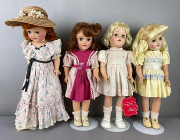 Group of 4 Vintage Ideal Toni P-91 Dolls