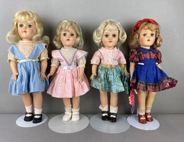 Group of 4 Vintage Ideal Toni Blonde Dolls