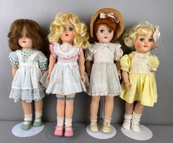 Group of 4 Vintage Ideal Toni P-91 Dolls