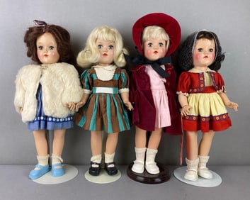 Group of 4 Vintage Ideal Toni P-90 Dolls