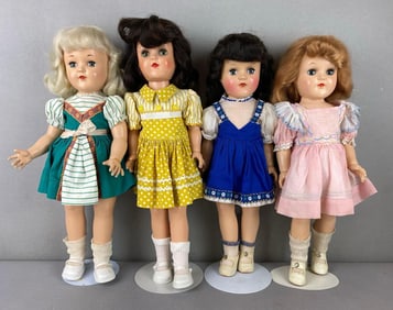 Group of 4 Vintage Ideal Toni P-91 Dolls