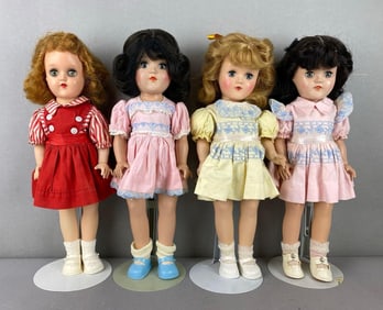 Group of 4 Vintage Ideal Toni P90 Dolls