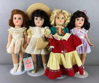 Group of 4 Vintage Ideal Toni P90 Dolls
