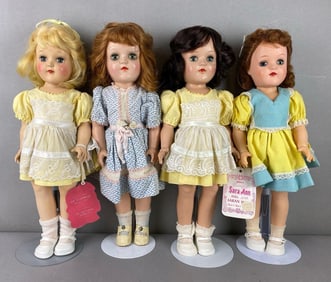 Group of 4 Vintage Ideal Toni P91 Dolls