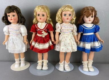Group of 4 Vintage Ideal Toni P90 Dolls