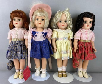 Group of 4 Vintage Ideal Toni P91 Dolls