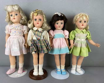 Group of 4 Vintage Ideal Toni Dolls